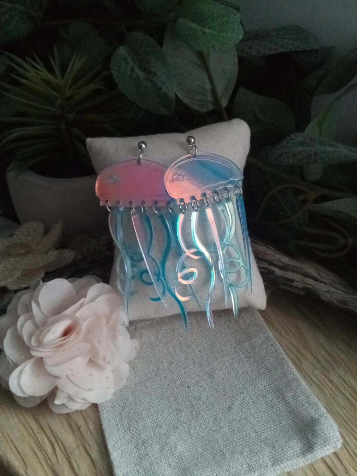 Brincos de medusas azuis brilhantes – photo 2